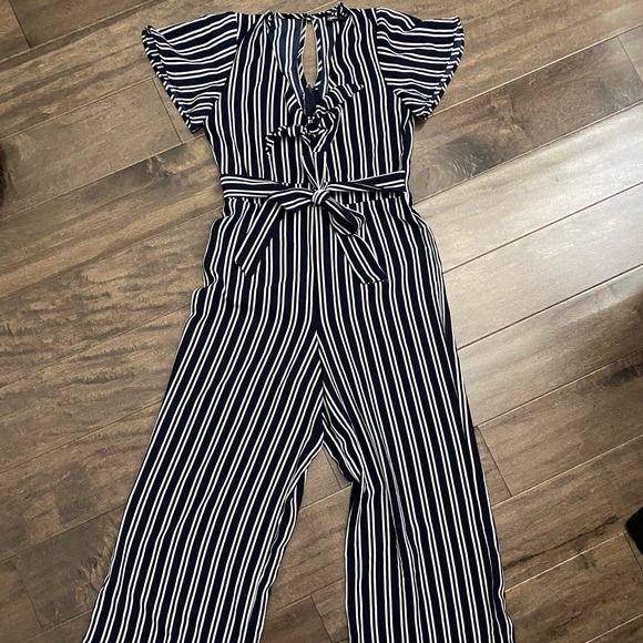 Navy Striped Jumpsuit - Picture 5 of 5